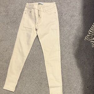 Zara Women's Beige Skinny Jeans